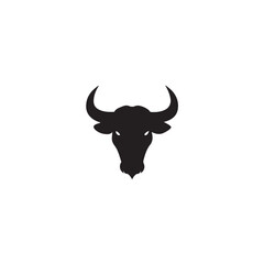 Illustration of a bull with horns isolated on a white background
