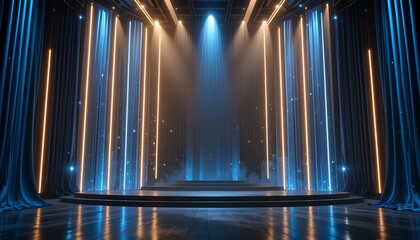 Obraz premium Dreamlike Stage with Floating Light Particles