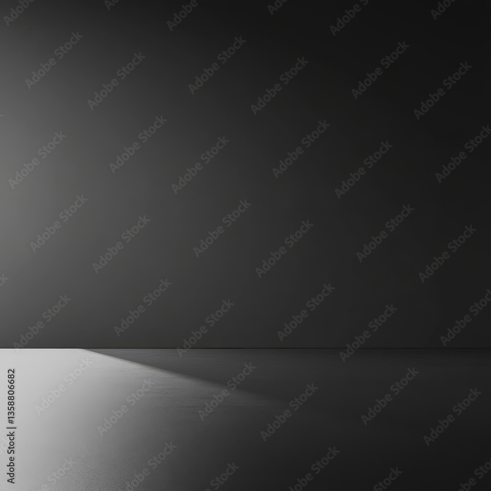 Poster minimalist dark grey room with subtle lighting and textured surface, ideal for product presentation 