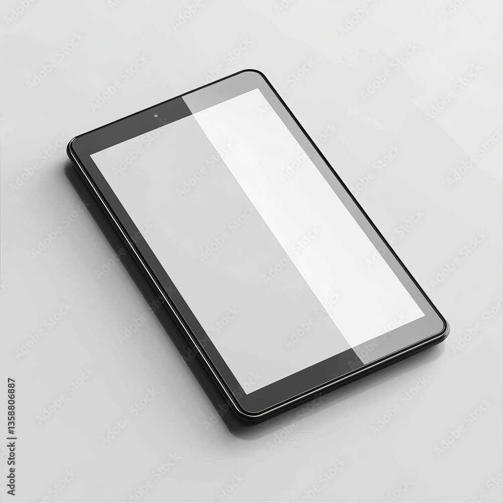 Leinwandbilder modern tablet display: clean minimalist view of a sleek black device with a blank screen on a white 