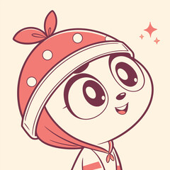 Obraz premium Cute Cartoon Panda Wearing a Red Sweater, Ai generated