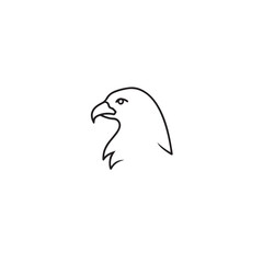 A minimalist line art depiction of an eagle's profile, embodying strength, freedom, and precision.