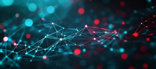 A blue and red line graph with many dots