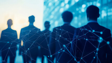 The concept of a business network. A group of business people.