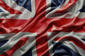 closeup of wavy flag of Great Britain