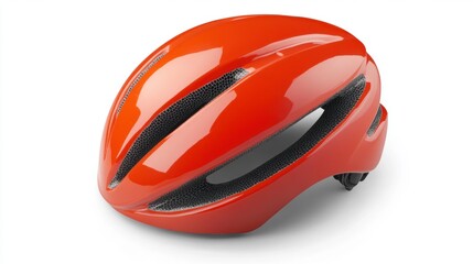 Bright Red Aerodynamic Bicycle Helmet for Safety and Performance