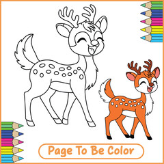 Cute Deer Antlers Coloring Page