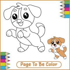 Cute Dog Sketch Vector Coloring Page