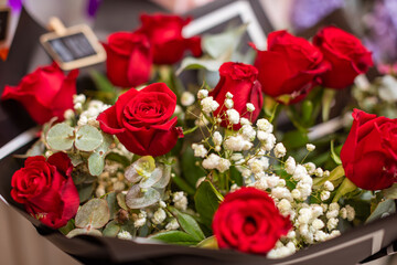 bouquet of flowers at florist
