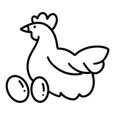 chicken icon illustration