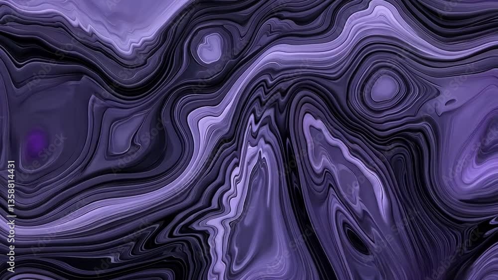Poster swirling patterns create an abstract purple backdrop in unique design generative ai