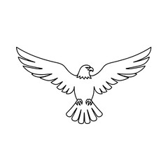 Obraz premium Stylized eagle in flight against a plain white background 