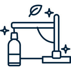 Eco Friendly Cleaning Line Icon