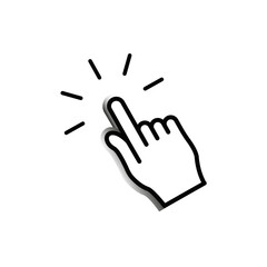 Touch screen finger hand press push icon