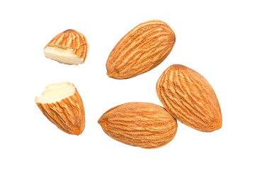 almonds isolated on white background