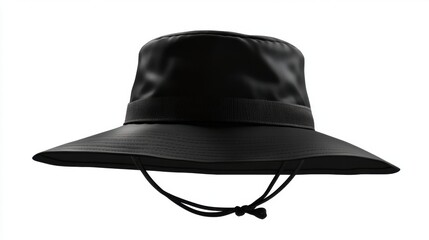 Black Bucket Hat for Outdoor Activities and Sun Protection Wear