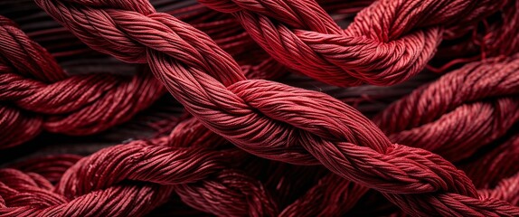 red theme rope fibers macro zoom close up design texture background