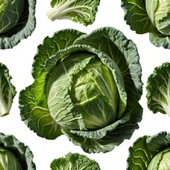 Fresh Green Cabbage Seamless Pattern