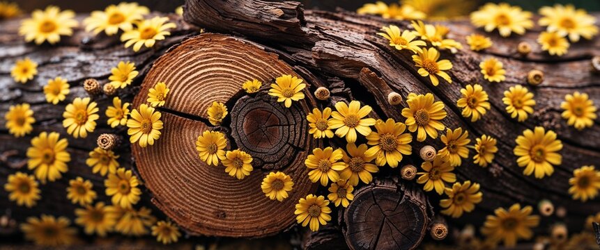 yellow theme wood log grain macro zoom close up design texture background
