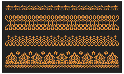 A decorative filigree heraldic crest with a calligraphic motif, featuring a floral pattern as a horizontal divider design element. An original vintage-style creation