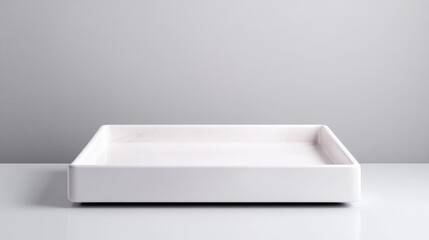 Empty square white ceramic tray