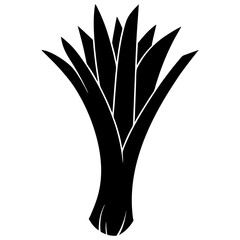 Leek silhouette vector illustration