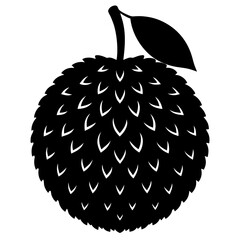 Lychee fruit silhouette vector illustration