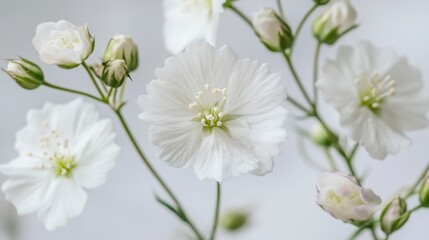Obraz premium Delicate White Baby's Breath Flowers Close Up