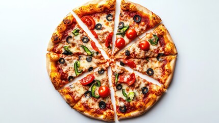 world pizza day 9 february, A delicious pizza topped with fresh basil, tomatoes, and cheese	