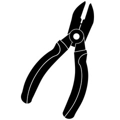 Needle nose pliers silhouette vector illustration 