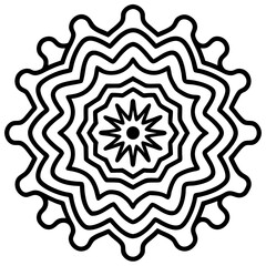 Psychedelic patterns and vibrant colors line art vector illustration