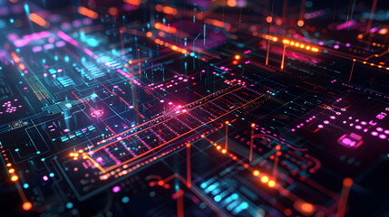 Fototapeta premium Intricate Visualization of XB Programming: Interplay of Algorithms, Binary Codes, and Logic Flow