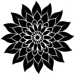 Seamless flower pattern design silhouette vector illustration