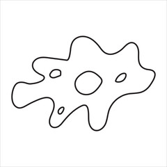 Single Line Drawing of an Amoeba on White Background
