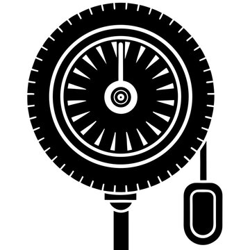 recommend clip art: Tire pressure gauge silhouette vector illustration