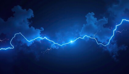 Vibrant blue lightning plasma with glowing energy sparks on a dark background, blue,  electrifying