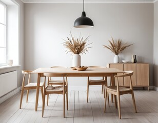 Minimalist Scandinavian Dining Room Interior