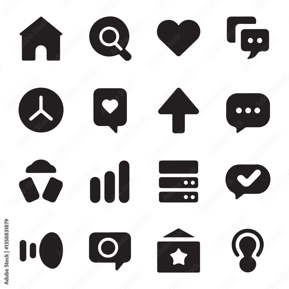 Poster minimalist ui icon set for apps and websites