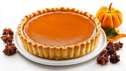 Delicious Homemade Pumpkin Pie Autumn Dessert Recipe