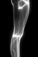 Ethereal smoke plume against dark backdrop creating mesmerizing motion