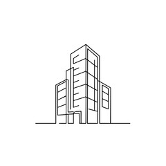 Obraz premium Outline of a modern building in minimalist style 
