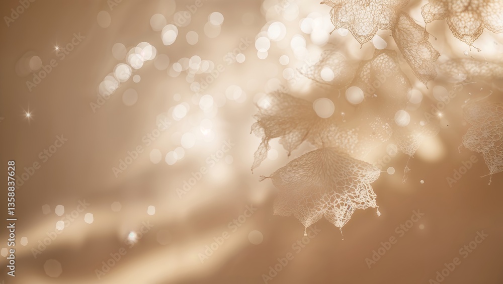 Poster soft, warm light captures delicate lace patterns with a dreamy bokeh effect in an artistic indoor se