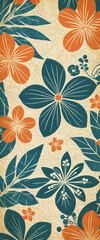 Fototapeta premium Hawaiian flowers. Oil painting. Pattern for printing on wall decorations, covers, leaflets, business cards