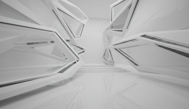 Abstract architecture in a clean, minimalist style, 