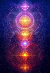 Abstract representation of chakra energy in spiritual design. 