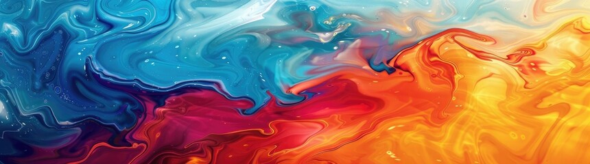 Obraz premium abstract background of blue, orange and red waves