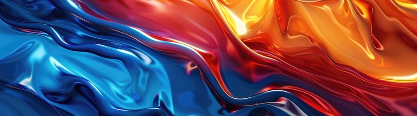 Obraz premium abstract background of blue, orange and red waves