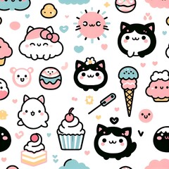 seamless pattern with cats