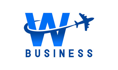 letter W  aeroplane Logo design