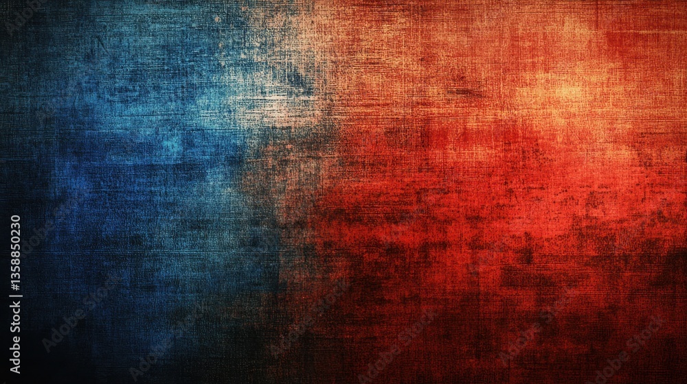 Poster a vibrant background featuring a striking blend of red and blue hues, enhanced by a subtle gray text